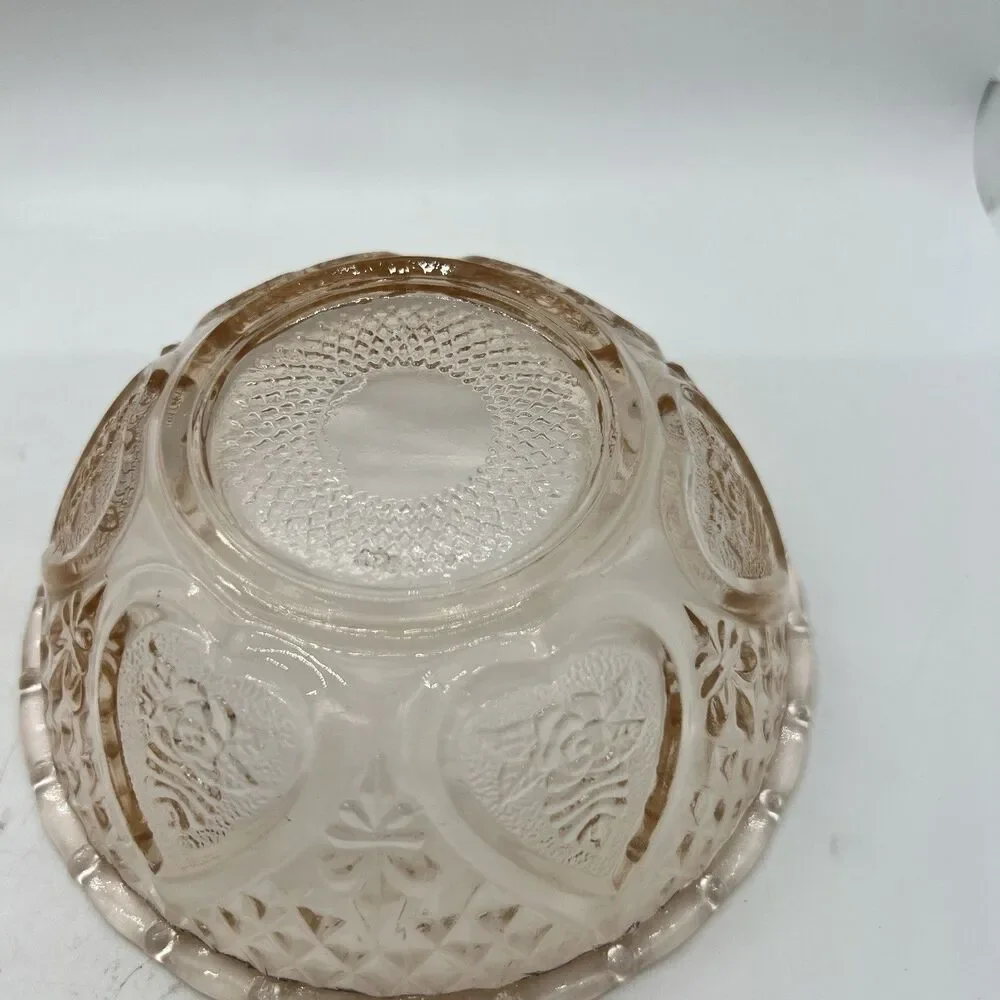 Pink Depression Glass Covered Candy Dish Trinket Bowl Lid